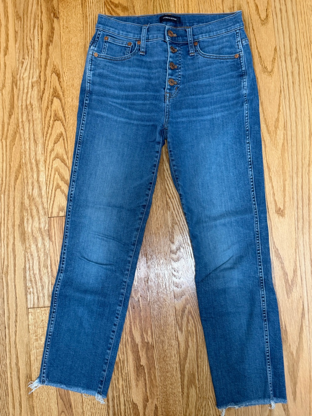 J. Crew Mid Blue Vintage Straight-Leg Jeans
